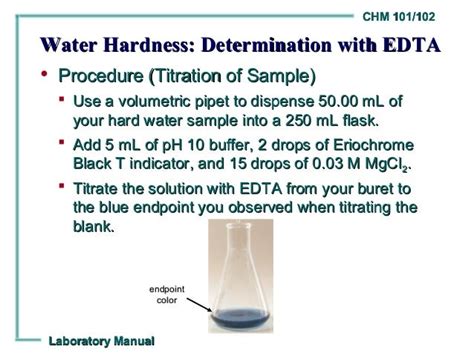 how to test water hardness with edta|hardness of water edta method.